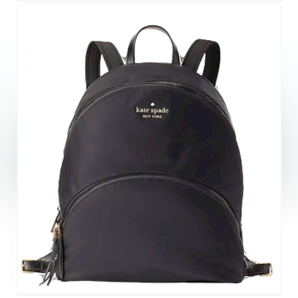 Kate Spade Karissa Medium Nylon Backpack Purse, Black - Picture 1 of 6